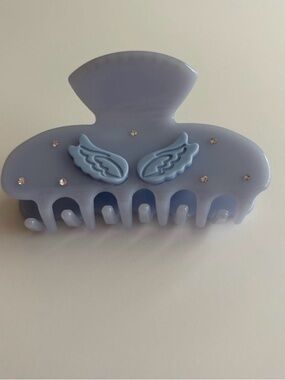 Powder Blue Wing Accent Hair Claw Clip